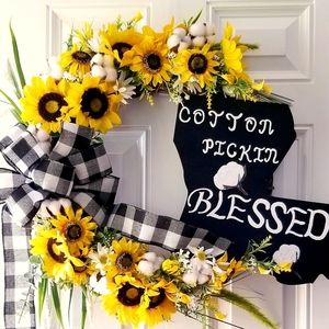Cotton Pickin Blessed Wreath